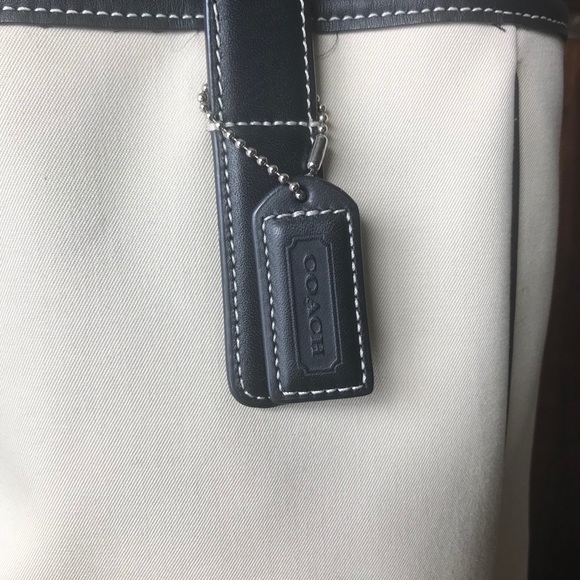 Small Canvas and Leather Coach Tote - Picture 4 of 15